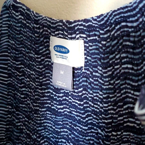 Old Navy Dress Women's Medium Blue Spring Summer Maxi Spaghetti Strap Sundress - Picture 4 of 7